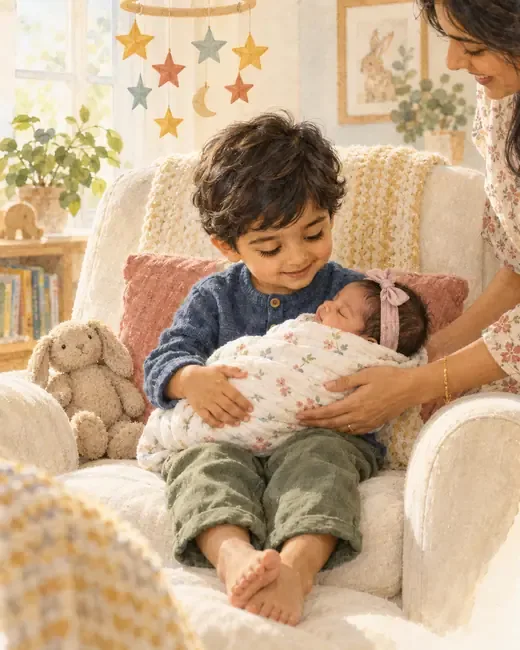 Sample cover art for Max and the New Baby